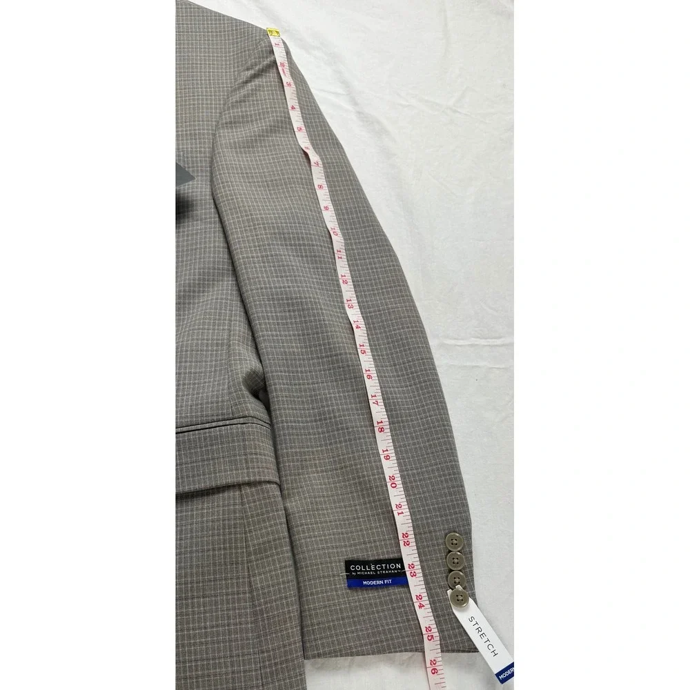 Michael Strahan Collection Modern Fit‎ Tan Blazer Suit Jacket Stretch 42R